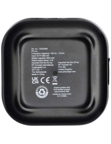 Minialtavoz Bluetooth® de plástico reciclado 2.0 de 3 W con certificación RCS N09503421