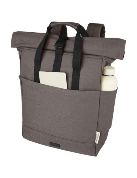 Mochila enrollable de 15 L para portátil de 15" de lona reciclada GRS N28876021