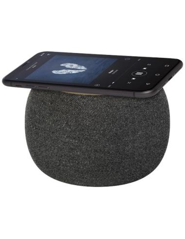 Altavoz de bambú/RPET Bluetooth® y base de carga inalámbrica N60813421