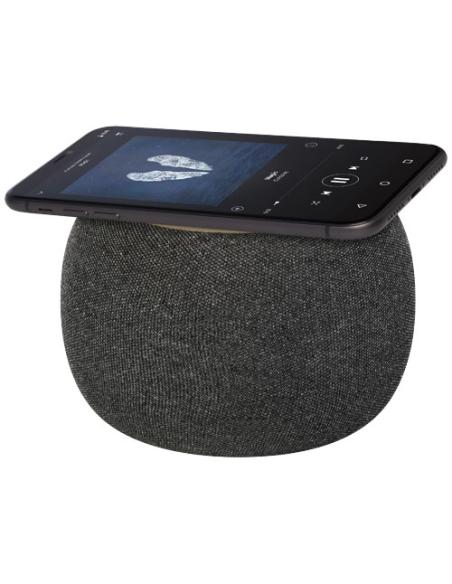 Altavoz de bambú/RPET Bluetooth® y base de carga inalámbrica N60813421