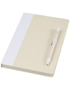 Set de libreta de referencia de tamaño A5 y bolígrafo fabricados con cartones de leche reciclados N10118701