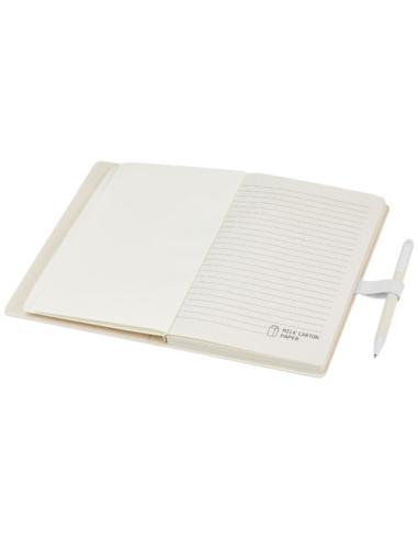 Set de libreta de referencia de tamaño A5 y bolígrafo fabricados con cartones de leche reciclados N10118701