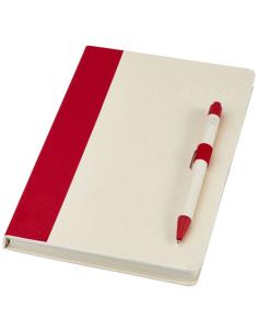 Set de libreta de referencia de tamaño A5 y bolígrafo fabricados con cartones de leche reciclados N10118701