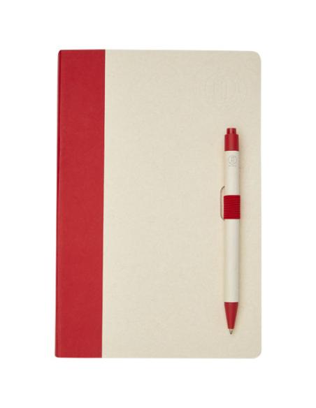 Set de libreta de referencia de tamaño A5 y bolígrafo fabricados con cartones de leche reciclados N12118701