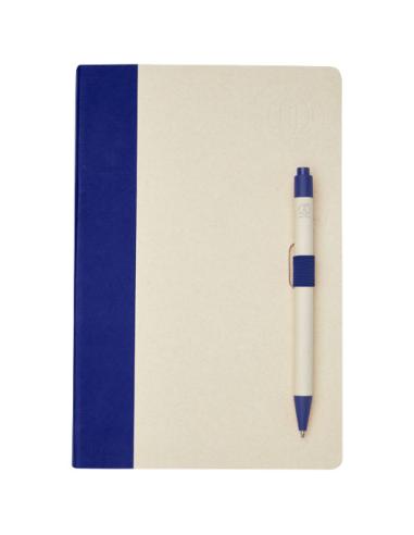 Set de libreta de referencia de tamaño A5 y bolígrafo fabricados con cartones de leche reciclados N25118701