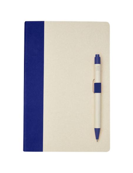 Set de libreta de referencia de tamaño A5 y bolígrafo fabricados con cartones de leche reciclados N25118701
