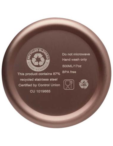 Bidón con aislamiento al vacío de 500 ml de cobre de acero inoxidable reciclado con certificación RCS N04637001