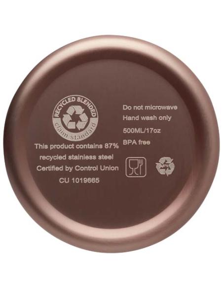 Bidón con aislamiento al vacío de 500 ml de cobre de acero inoxidable reciclado con certificación RCS N04637001