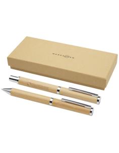 Set de regalo de bolígrafo y rollerball de bambú (tinta negra) N60338701 2