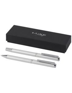Set de regalo de bolígrafo y rollerball de aluminio reciclado (tinta negra) N18838701