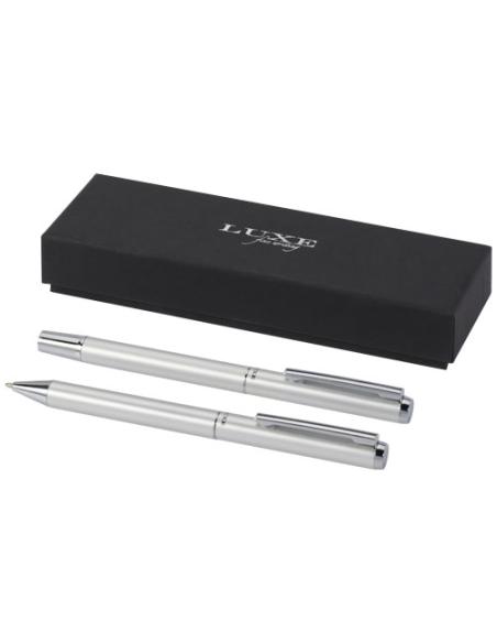 Set de regalo de bolígrafo y rollerball de aluminio reciclado (tinta negra) N18838701