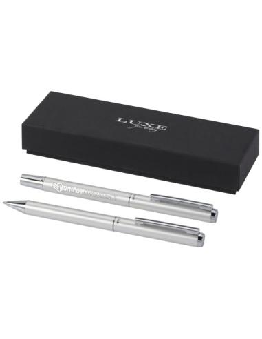 Set de regalo de bolígrafo y rollerball de aluminio reciclado (tinta negra) N18838701