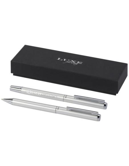 Set de regalo de bolígrafo y rollerball de aluminio reciclado (tinta negra) N18838701