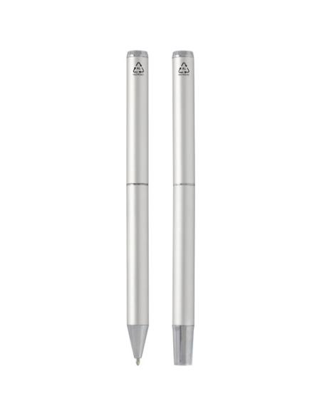 Set de regalo de bolígrafo y rollerball de aluminio reciclado (tinta negra) N18838701