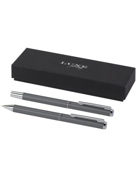 Set de regalo de bolígrafo y rollerball de aluminio reciclado (tinta negra) N28838701