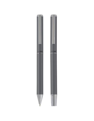 Set de regalo de bolígrafo y rollerball de aluminio reciclado (tinta negra) N28838701