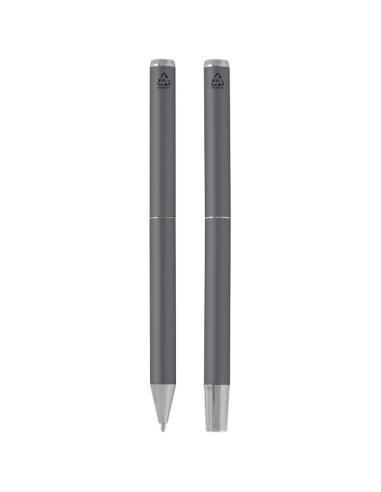 Set de regalo de bolígrafo y rollerball de aluminio reciclado (tinta negra) N28838701