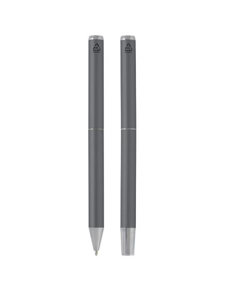 Set de regalo de bolígrafo y rollerball de aluminio reciclado (tinta negra) N28838701
