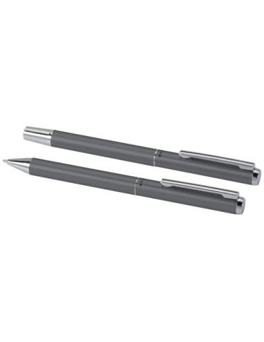 Set de regalo de bolígrafo y rollerball de aluminio reciclado (tinta negra) N28838701