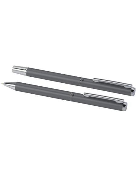 Set de regalo de bolígrafo y rollerball de aluminio reciclado (tinta negra) N28838701