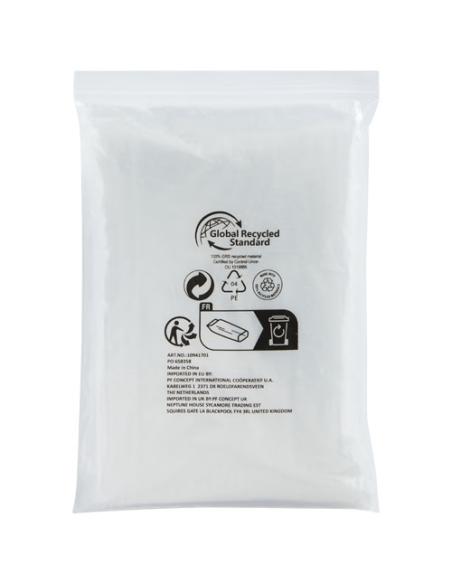 Poncho de lluvia desechable de material reciclado con bolsa de almacenamiento N10714901