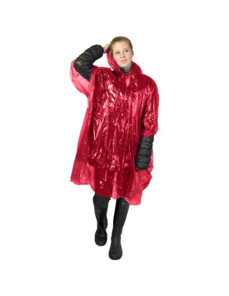 Poncho de lluvia desechable de material reciclado con bolsa de almacenamiento N12714901