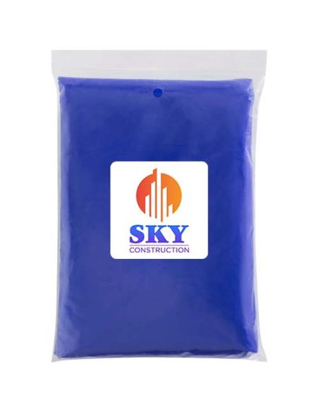 Poncho de lluvia desechable de material reciclado con bolsa de almacenamiento N35714901