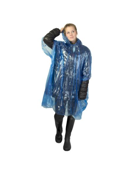 Poncho de lluvia desechable de material reciclado con bolsa de almacenamiento N35714901