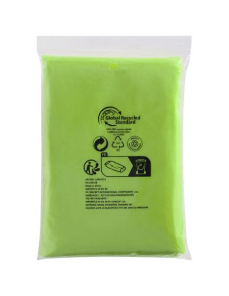 Poncho de lluvia desechable de material reciclado con bolsa de almacenamiento N36714901