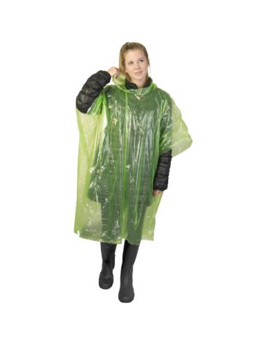Poncho de lluvia desechable de material reciclado con bolsa de almacenamiento N36714901