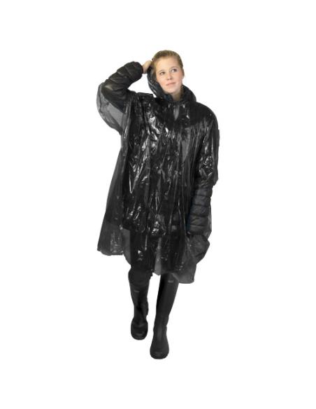 Poncho de lluvia desechable de material reciclado con bolsa de almacenamiento N09714901