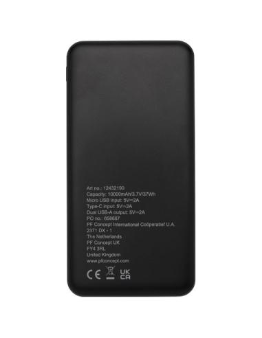 Batería externa de plástico reciclado de 10 000 mAh N09123421