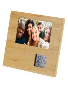 Marco de fotos de bambú con termómetro N60065401