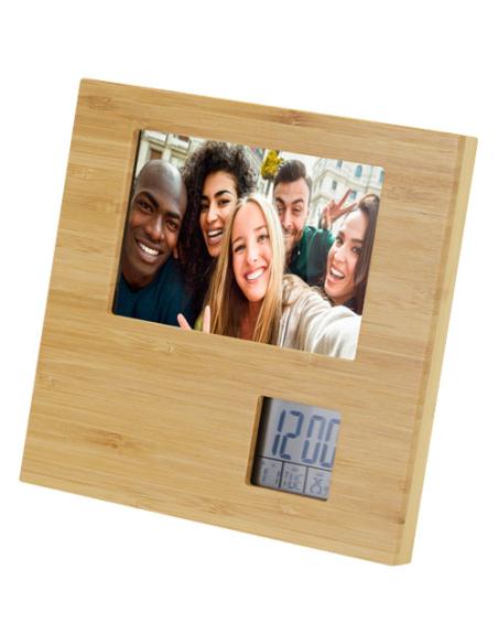 Marco de fotos de bambú con termómetro N60065401