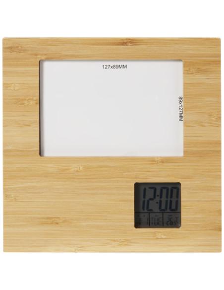 Marco de fotos de bambú con termómetro N60065401