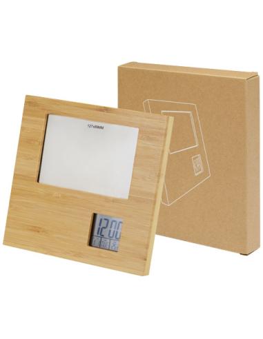 Marco de fotos de bambú con termómetro N60065401