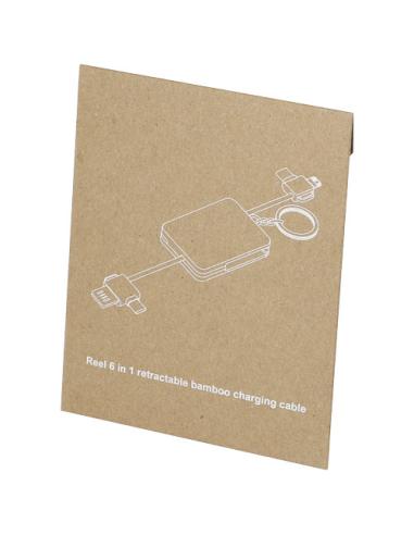 Llavero de bambú con cable de carga retráctil 6 en 1 N60923421