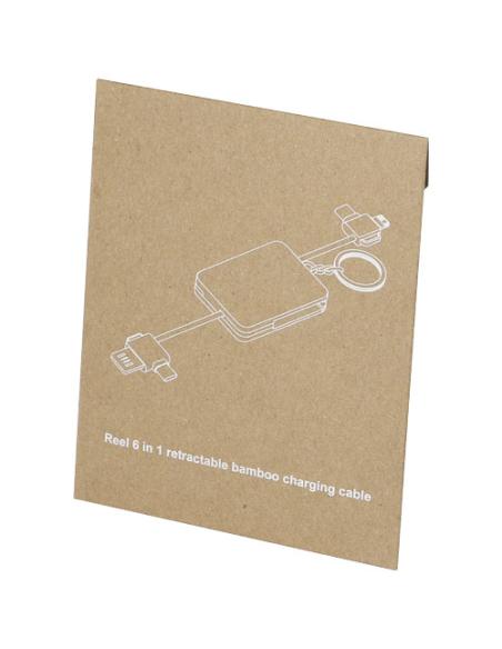 Llavero de bambú con cable de carga retráctil 6 en 1 N60923421
