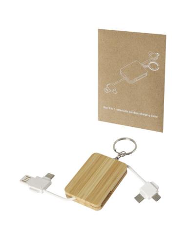 Llavero de bambú con cable de carga retráctil 6 en 1 N60923421