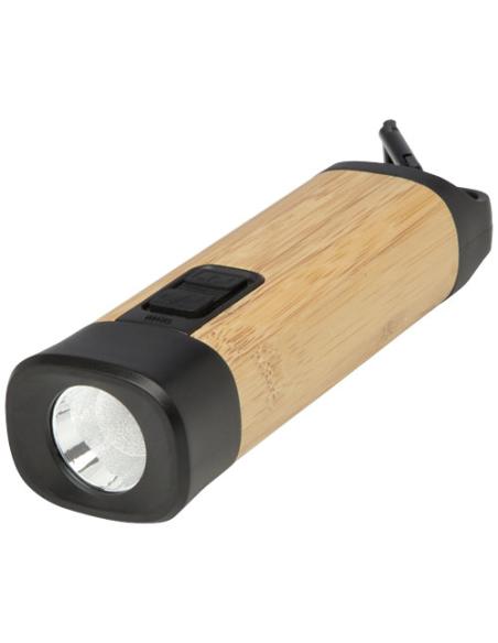 Linterna de plástico reciclado con mosquetón de bambú/RCS N60075401
