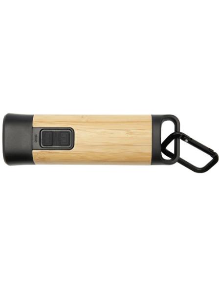 Linterna de plástico reciclado con mosquetón de bambú/RCS N60075401
