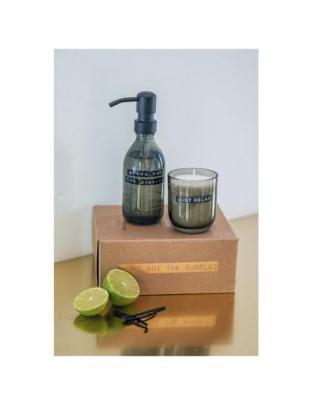 Dispensador de jabón de manos de 200 ml y juego de velas aromáticas de 150 g con fragancia de ámbar oscuro N46113621