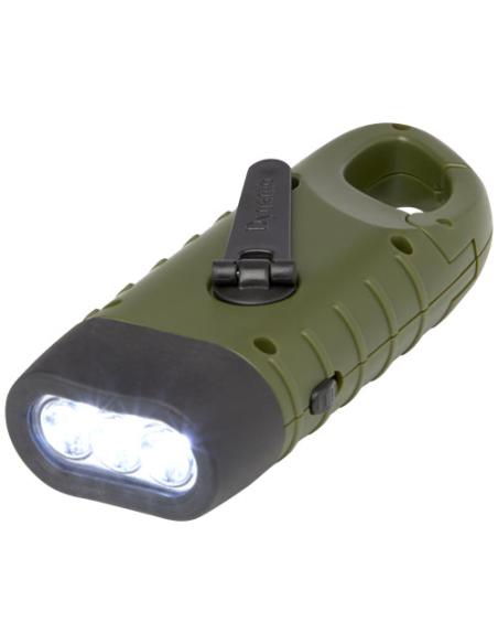 Linterna de dinamo solar con mosquetón de plástico reciclado N46575401