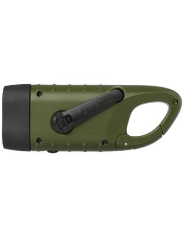 Linterna de dinamo solar con mosquetón de plástico reciclado N46575401