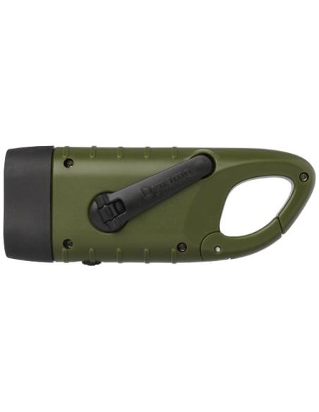 Linterna de dinamo solar con mosquetón de plástico reciclado N46575401