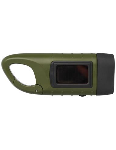 Linterna de dinamo solar con mosquetón de plástico reciclado N46575401