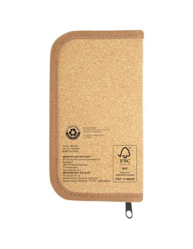 Set de herramientas de plástico reciclado con certificación RCS de 24 piezas con funda de corcho N60975401