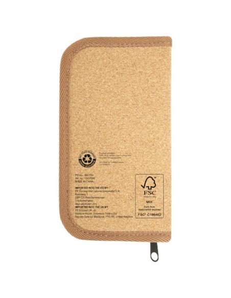 Set de herramientas de plástico reciclado con certificación RCS de 24 piezas con funda de corcho N60975401