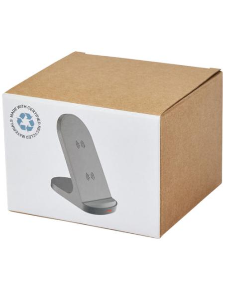 Base de carga inalámbrica con doble bobina de 15W en plástico reciclado con certificación RCS N09043421