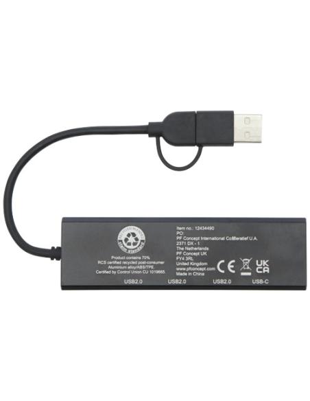 Hub USB 2.0 de aluminio reciclado con certificación RCS N09443421